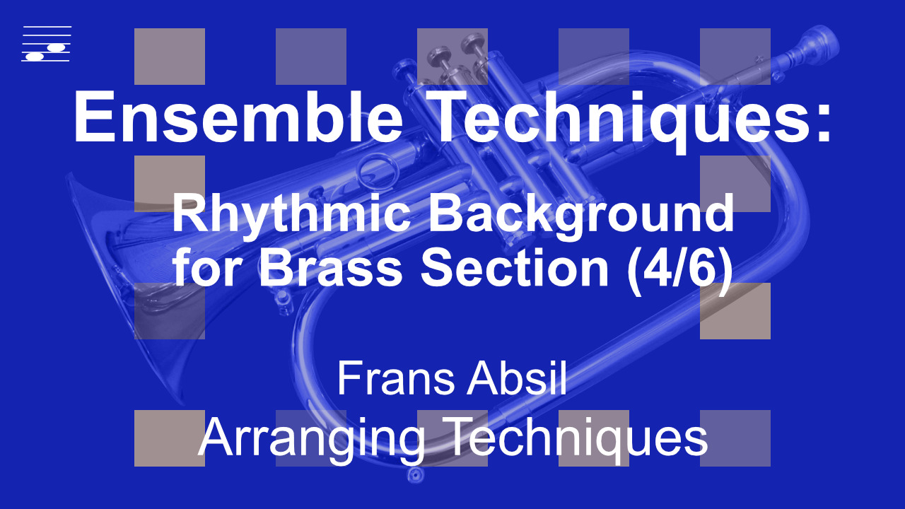 YouTube thumbnail for the video tutorial Ensemble Techniques: Percussive Brass Voicings