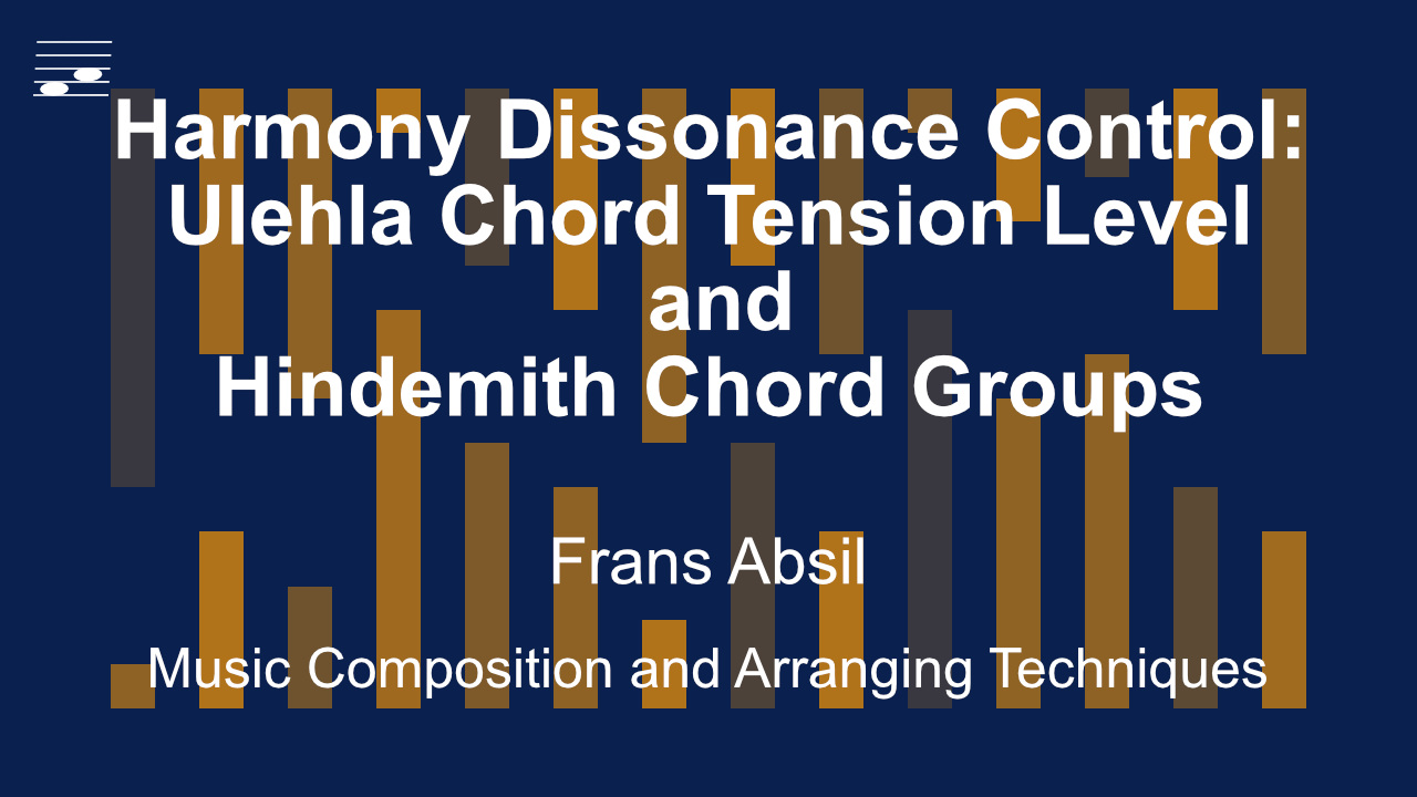YouTube thumbnail for the video tutorial Harmony Dissonanance Control: Ulehla Chord Tension Level and Hindemith Chord Groups