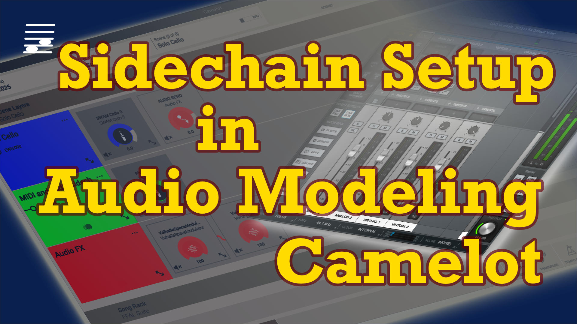 YouTube thumbnail for the Sidechain Setup in Audio Modeling Camelot video