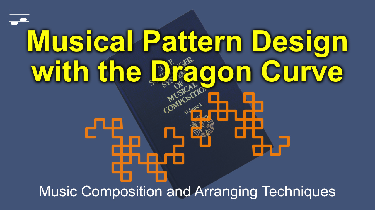 YouTube thumbnail for the Musical Pattern Design With the Dragon Curve Fractal  video tutorial